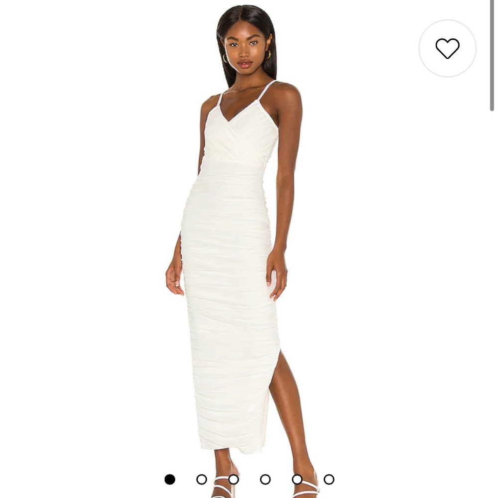 Elliatt White Ruched Spaghetti-Strap Wedding Dress